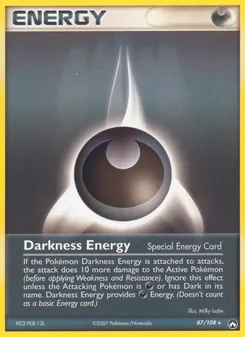 Darkness Energy card from Power Keepers, number 87/108