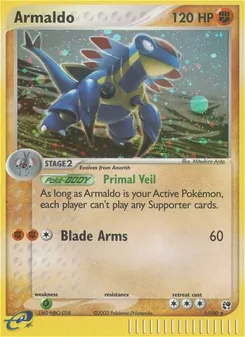 Armaldo card from Sandstorm, number 1/100