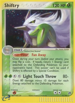 Shiftry card from Sandstorm, number 12/100