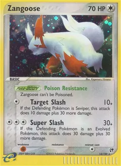 Zangoose card from Sandstorm, number 14/100