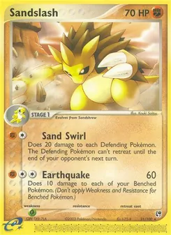 Sandslash card from Sandstorm, number 21/100