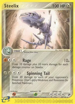 Steelix card from Sandstorm, number 23/100