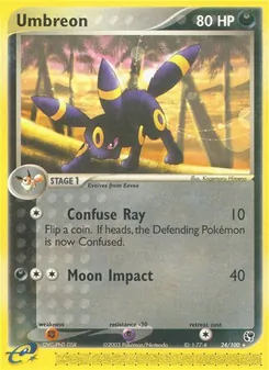 Umbreon card from Sandstorm, number 24/100