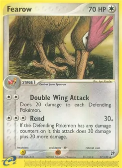 Fearow card from Sandstorm, number 37/100
