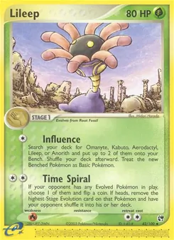 Lileep card from Sandstorm, number 42/100