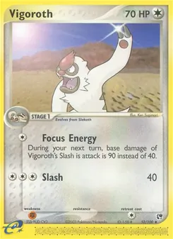 Vigoroth card from Sandstorm, number 52/100