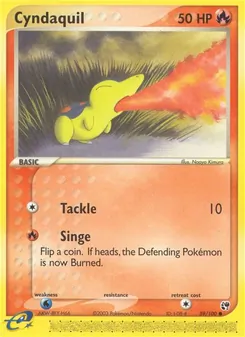 Cyndaquil card from Sandstorm, number 59/100