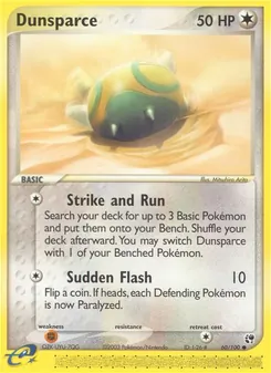 Dunsparce card from Sandstorm, number 60/100
