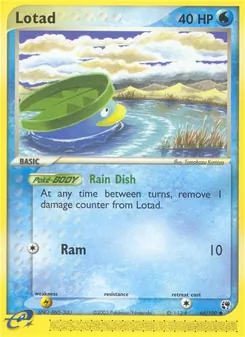 Lotad card from Sandstorm, number 66/100