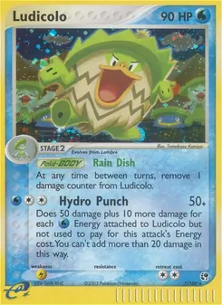Ludicolo card from Sandstorm, number 7/100