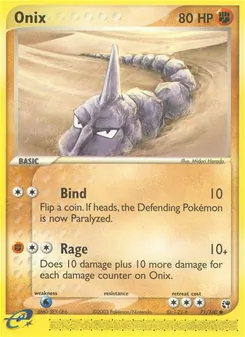 Onix card from Sandstorm, number 71/100