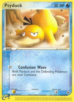 Psyduck card from Sandstorm, number 73/100