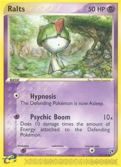 Ralts card from Sandstorm, number 74/100