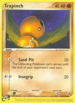 Trapinch card from Sandstorm, number 82/100