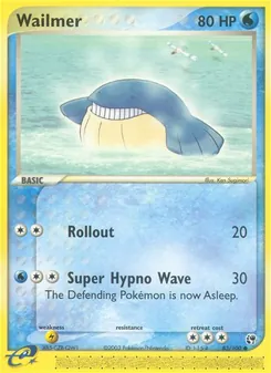 Wailmer card from Sandstorm, number 83/100