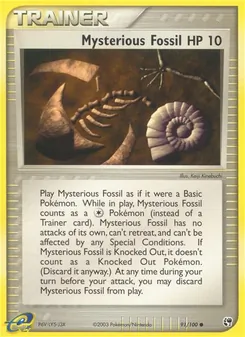 Mysterious Fossil card from Sandstorm, number 91/100