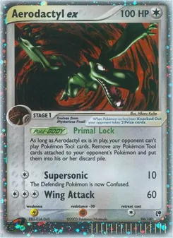 Aerodactyl ex card from Sandstorm, number 94/100