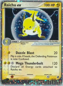 Raichu ex card from Sandstorm, number 98/100