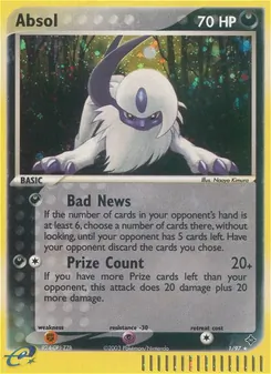 Absol card from Dragon, number 1/97