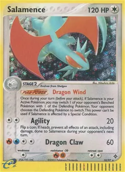 Salamence card from Dragon, number 10/97