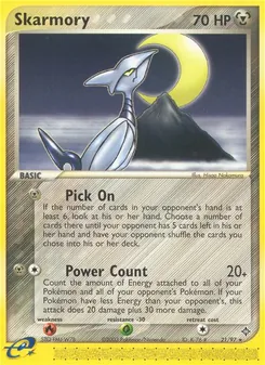 Skarmory card from Dragon, number 21/97