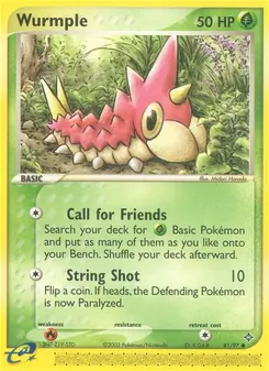 Wurmple card from Dragon, number 81/97