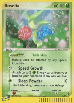 Roselia card from Dragon, number 9/97