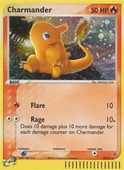 Charmander card from Dragon, number 98/97