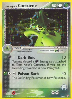 Team Aqua's Cacturne card from Team Magma vs Team Aqua, number 1/95
