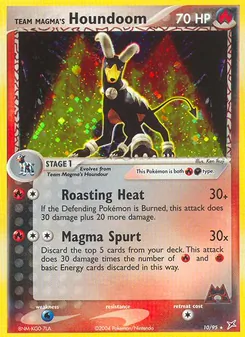Team Magma's Houndoom card from Team Magma vs Team Aqua, number 10/95
