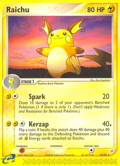 Raichu card from Team Magma vs Team Aqua, number 13/95