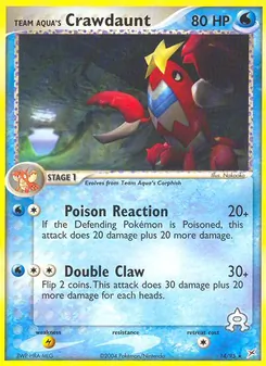 Team Aqua's Crawdaunt card from Team Magma vs Team Aqua, number 14/95