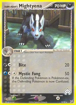 Team Aqua's Mightyena card from Team Magma vs Team Aqua, number 15/95