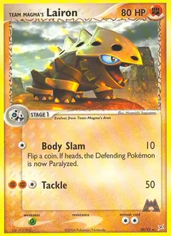 Team Magma's Lairon card from Team Magma vs Team Aqua, number 20/95