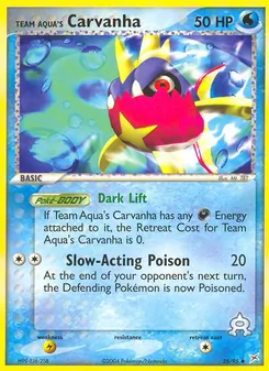 Team Aqua's Carvanha card from Team Magma vs Team Aqua, number 25/95