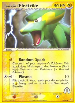 Team Aqua's Electrike card from Team Magma vs Team Aqua, number 27/95