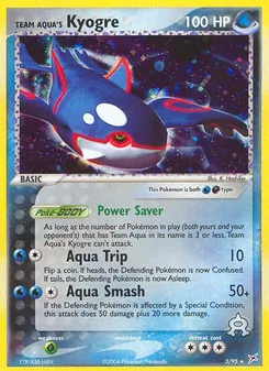 Team Aqua's Kyogre card from Team Magma vs Team Aqua, number 3/95