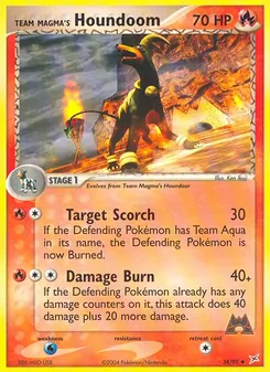 Team Magma's Houndoom card from Team Magma vs Team Aqua, number 34/95