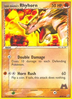 Team Magma's Rhyhorn card from Team Magma vs Team Aqua, number 38/95