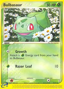 Bulbasaur card from Team Magma vs Team Aqua, number 39/95