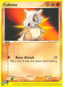 Cubone card from Team Magma vs Team Aqua, number 40/95