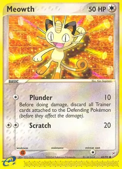 Meowth card from Team Magma vs Team Aqua, number 42/95