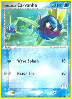 Team Aqua's Carvanha card from Team Magma vs Team Aqua, number 48/95