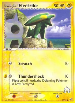 Team Aqua's Electrike card from Team Magma vs Team Aqua, number 52/95