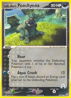Team Aqua's Poochyena card from Team Magma vs Team Aqua, number 55/95