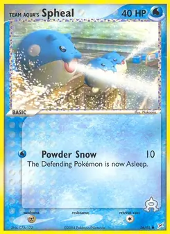 Team Aqua's Spheal card from Team Magma vs Team Aqua, number 56/95