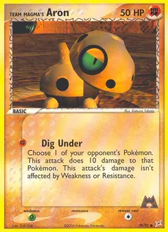 Team Magma's Aron card from Team Magma vs Team Aqua, number 59/95