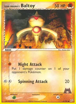 Team Magma's Baltoy card from Team Magma vs Team Aqua, number 61/95