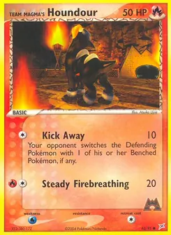 Team Magma's Houndour card from Team Magma vs Team Aqua, number 63/95