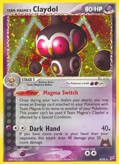Team Magma's Claydol card from Team Magma vs Team Aqua, number 8/95